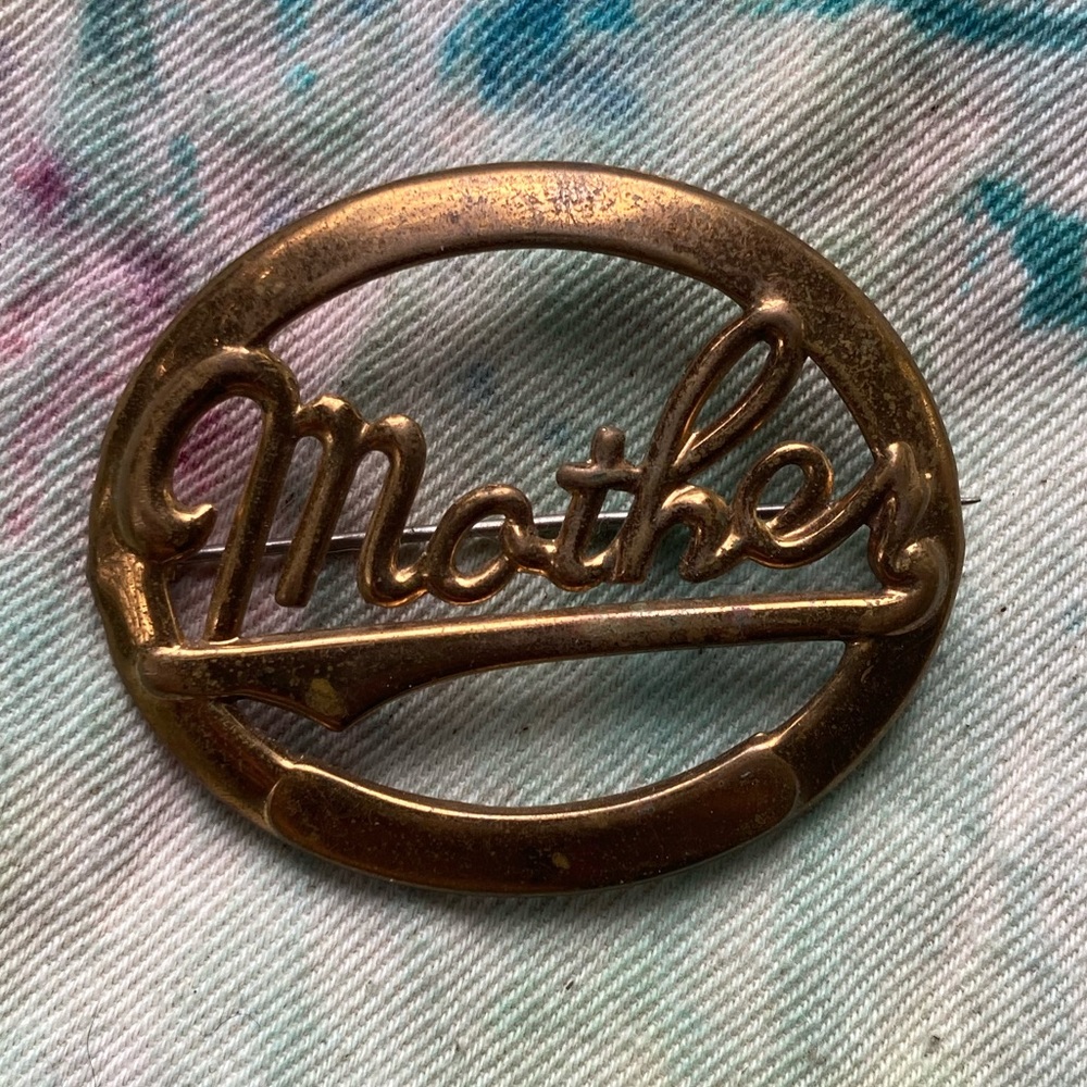 Vintage Mother Brooch Bronze Mothers Day Gift